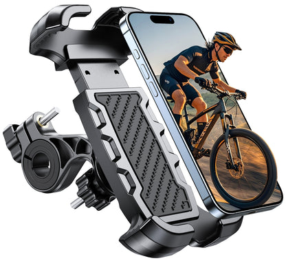 Motorcycle Phone Mount, Upgrade [Never Fall Off] [0 Shake] Bike Phone Mount, [3s Put & Take] 360° Rotatable Phone Holder for Motorcycle Bike Bicycle Scooter Compatible with Cellphones 4.7-6.8”