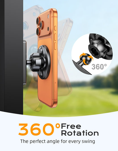 Magnetic Golf Cart Phone Holder, Strong Magnet Phone Mount Compatible with MagSafe iPhone 12-17 and Android, Fits EZGO, Club Car, Yamaha, Golf Cart Accessories Gift for Golfers Men Women