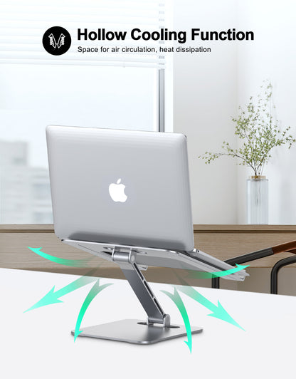 Foldable Laptop Stand, Height Adjustable Ergonomic Computer Stand for Desk, Aluminum Portable Laptop Lecterns Riser Notebook Mount Compatible with MacBook Pro Air, HP, Dell 10-16"