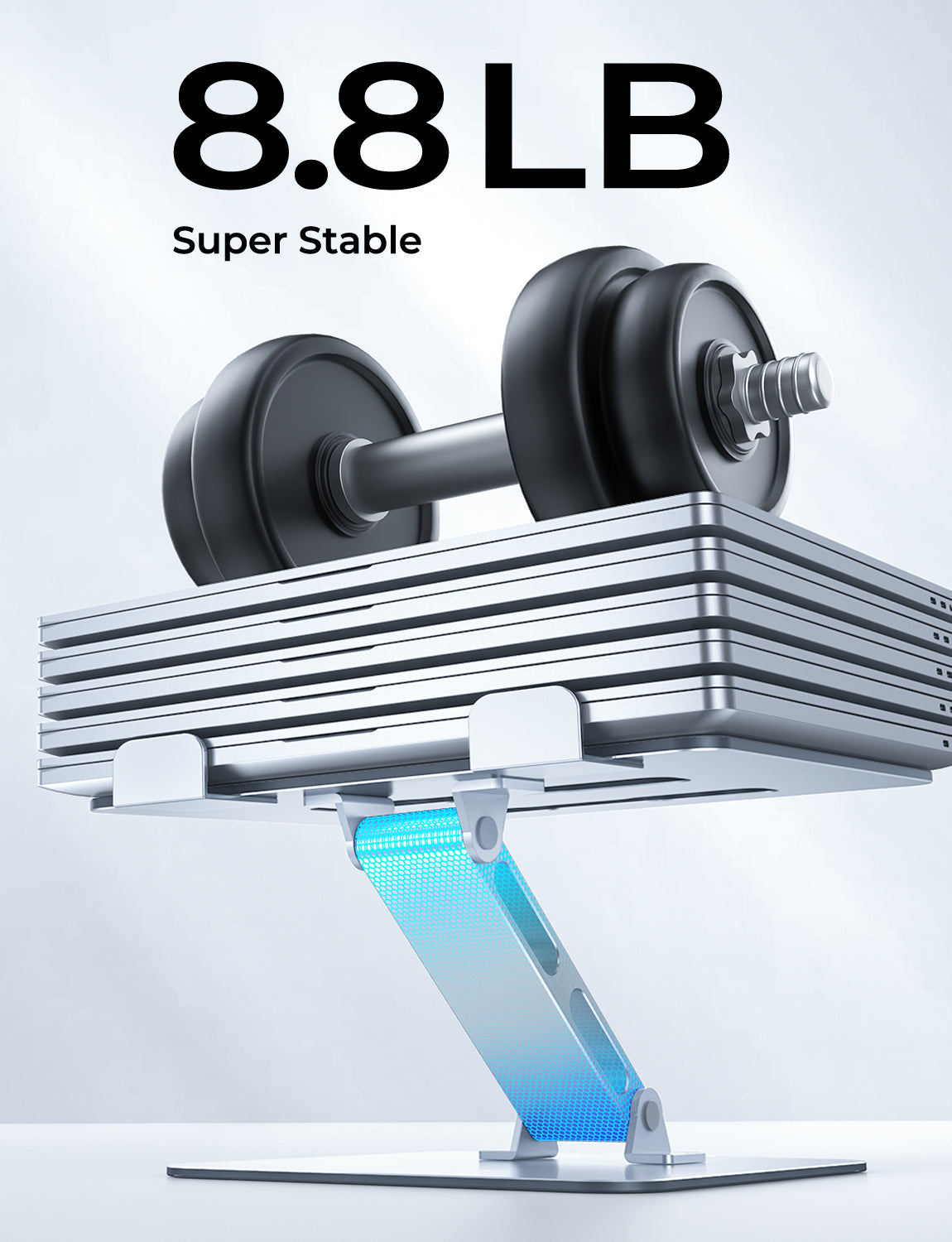 Adjustable Ergonomic Laptop Stand for Desk, Foldable Computer Stand, Stable Aluminum Lectern Notebook Riser & Portable Laptop Holder Mount Compatible with 10-16" MacBook Pro/Air, Dell, HP