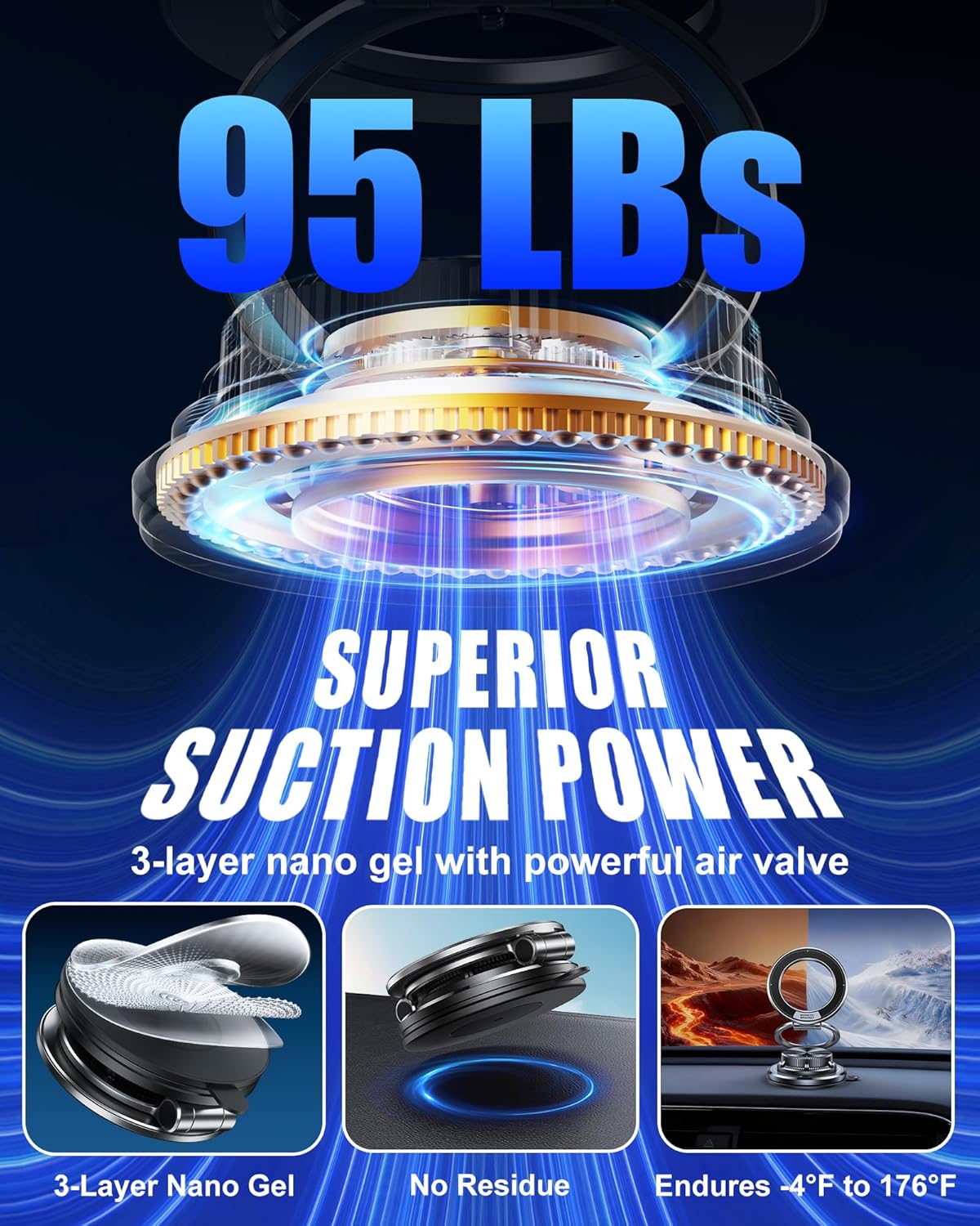 Ultra-Thin Vacuum Gel Magnetic Car Phone Holder