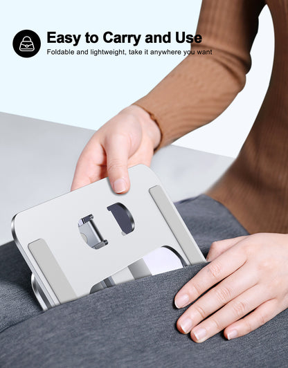 Foldable Laptop Stand, Height Adjustable Ergonomic Computer Stand for Desk, Aluminum Portable Laptop Lecterns Riser Notebook Mount Compatible with MacBook Pro Air, HP, Dell 10-16"