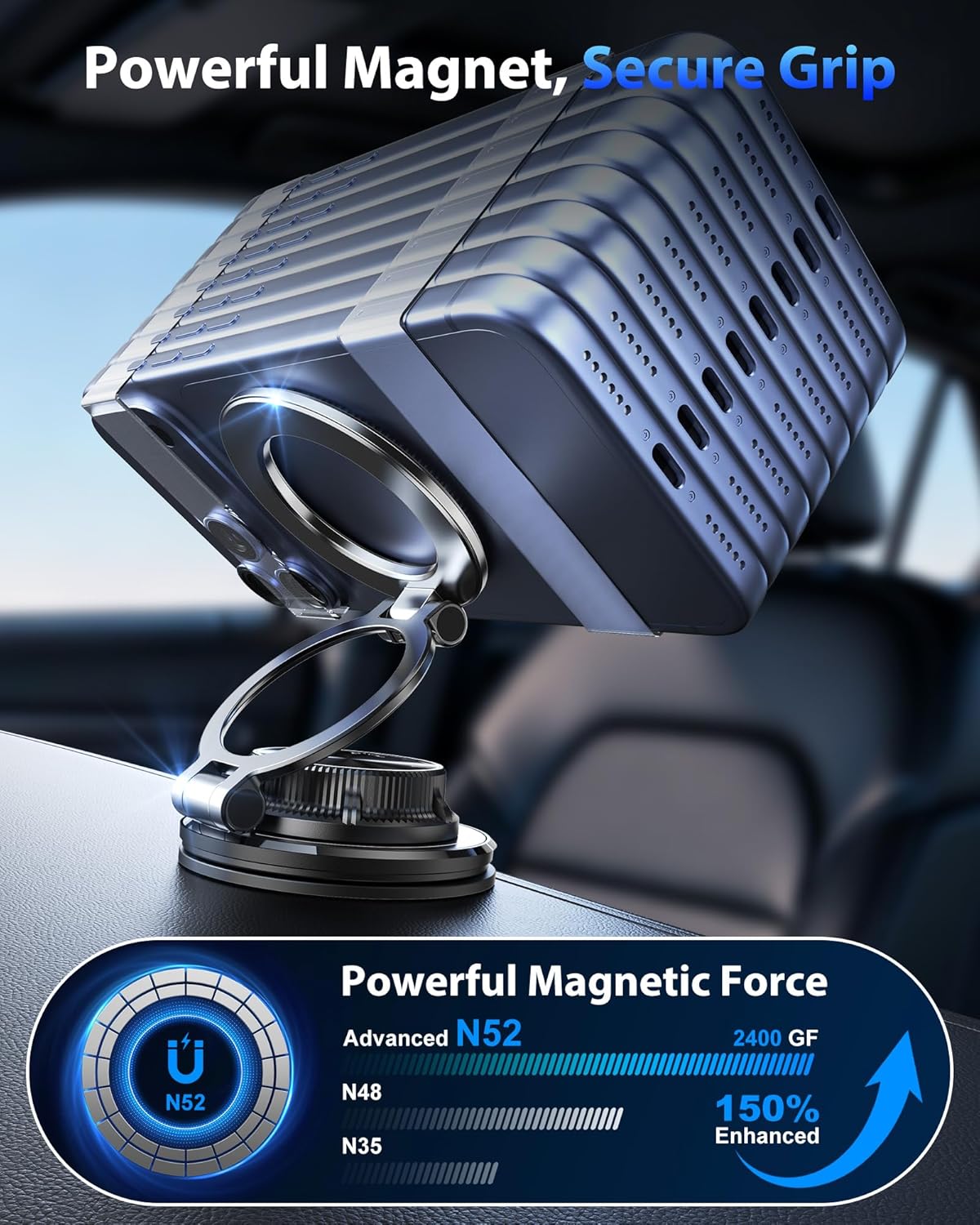 Ultra-Thin Vacuum Gel Magnetic Car Phone Holder