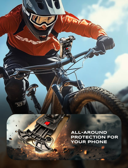 Strong Clamp Bike Phone Holder, [Stable Locking][360° Rotatable] Motorcycle Phone Mount, Tool-Free Installation Bike Phone Mount, Compatible with iPhone 17 Pro Max/S25 Ultra, 4.7-6.9’’ Phones