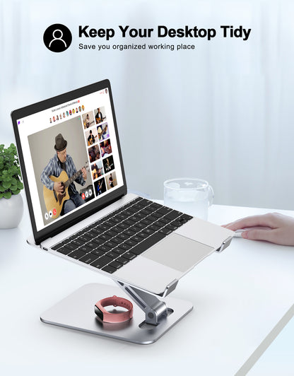 Foldable Laptop Stand, Height Adjustable Ergonomic Computer Stand for Desk, Aluminum Portable Laptop Lecterns Riser Notebook Mount Compatible with MacBook Pro Air, HP, Dell 10-16"