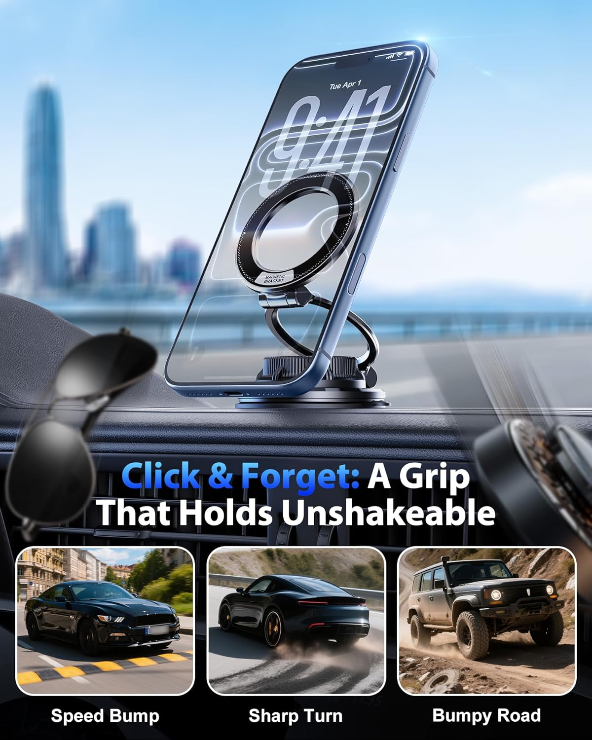 Ultra-Thin Vacuum Gel Magnetic Car Phone Holder