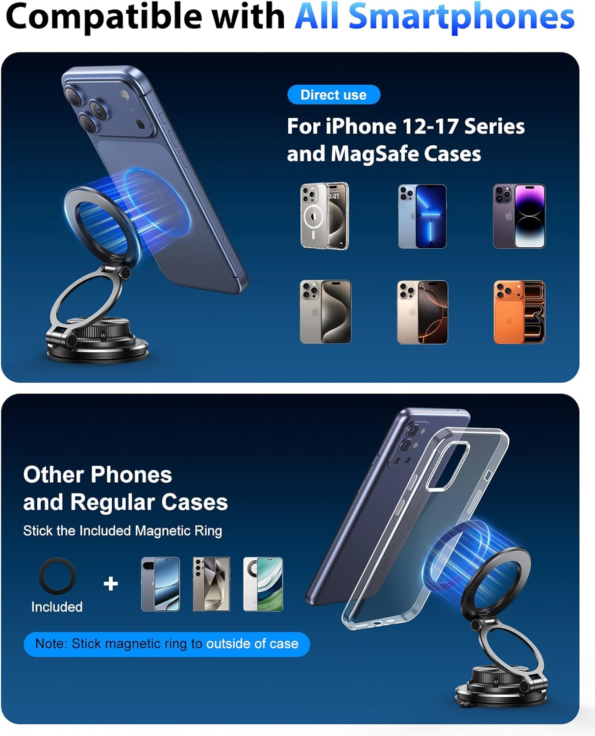 Ultra-Thin Vacuum Gel Magnetic Car Phone Holder