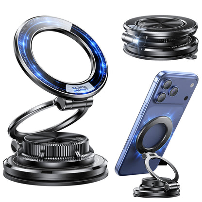 Ultra-Thin Vacuum Gel Magnetic Phone Holder for Car, [95LBS Max Suction] 360° Adjustable [All Zinc-Alloy] Cell Phone Car Mount for MagSafe, Fit for iPhone 17 Pro Max/16/15/14/13/12 & Android