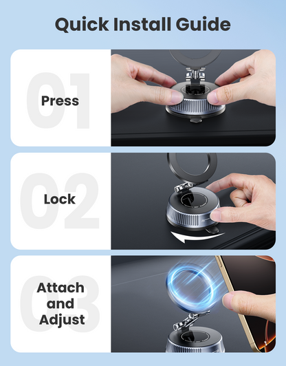 Magnetic Car Phone Holder with Suction Cup, [90LBS Vacuum Suction & 2800GF Strong Magnetic] Phone Holders for Your Car, 360° Adjustable Car Phone Mount for MagSafe, iPhone 17 16 15, Android