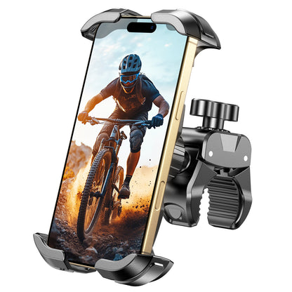 Motorcycle Phone Mount, [One-Click Lock] Bike Phone Holder, [Upgrade Cushioned Protection] Handlebar Phone Mount with Security Lock Compatible with iPhone, Samsung and 4.7-6.9'' Smartphones