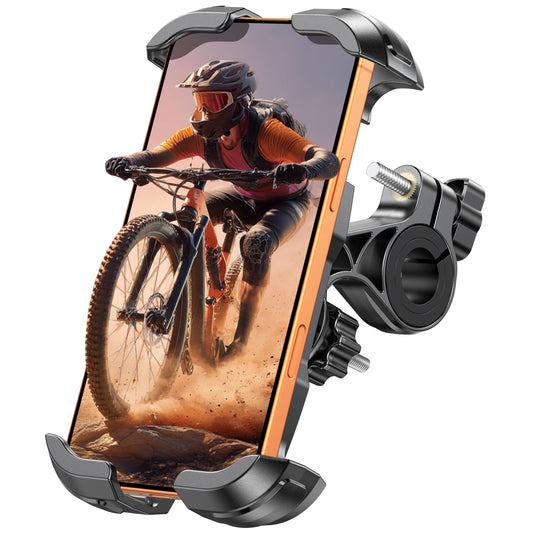 Strong Clamp Bike Phone Holder, [Stable Locking][360° Rotatable] Motorcycle Phone Mount, Tool-Free Installation Bike Phone Mount, Compatible with iPhone 17 Pro Max/S25 Ultra, 4.7-6.9’’ Phones