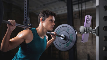 Magnetic Phone Holder for Gym Golf Cart, 360° Rotatable Gym Phone Holder Workout Record, or Any Metal Surface, Gym Magnet Phone Mount Cradles Compatible with 4.7-7" Phones, Thick Cases Friendly